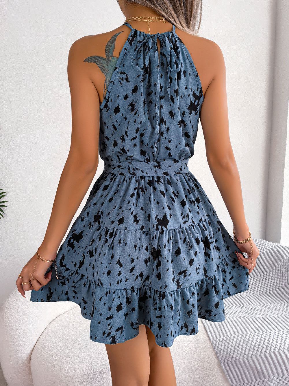 Luxere™ Casual leopardmönstrad sommarklänning